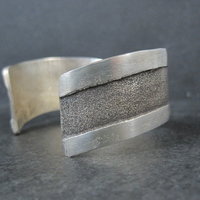 Vintage Navajo Sterling Tufa Turquoise Cuff Bracelet 6.75 Inches