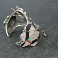 Vintage Zuni Turquoise Coral Inlay Knifewing Cuff Bracelet Annalee Tekala