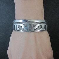 Navajo Sterling Tufa Cuff Bracelet 6.25 Inches Anthony Bowman