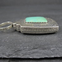 Carol Felley Turquoise Reversible Kachina Pendant Sterling Silver
