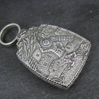 Carol Felley Turquoise Reversible Kachina Pendant Sterling Silver