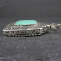 Carol Felley Turquoise Reversible Kachina Pendant Sterling Silver