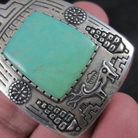 Carol Felley Turquoise Reversible Kachina Pendant Sterling Silver