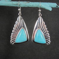 Large Turquoise Earrings Jay King Desert Rose Trading New