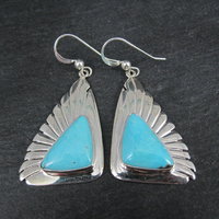 Large Turquoise Earrings Jay King Desert Rose Trading New