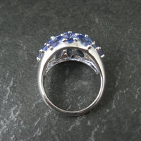 Large 7.50 Carat Tanzanite Cocktail Dome Ring in Sterling Silver Size 10