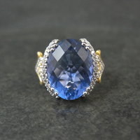 Designer Sterling Silver 10.58ctw Color Change Fluorite & White Topaz Ring Sz 10