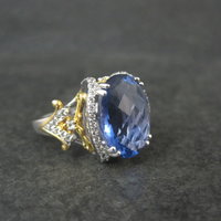 Designer Sterling Silver 10.58ctw Color Change Fluorite & White Topaz Ring Sz 10