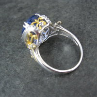 Designer Sterling Silver 10.58ctw Color Change Fluorite & White Topaz Ring Sz 10