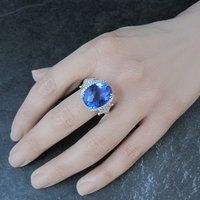 Designer Sterling Silver 10.58ctw Color Change Fluorite & White Topaz Ring Sz 10