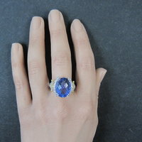 Designer Sterling Silver 10.58ctw Color Change Fluorite & White Topaz Ring Sz 10