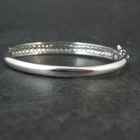 Sterling Silver Black Tourmaline Bangle Bracelet 6.75"