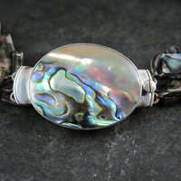 Estate 4 Strand Abalone Necklace 17" 