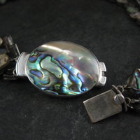 Estate 4 Strand Abalone Necklace 17" 