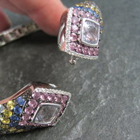 Colleen Lopez Rose de France Sapphire and Diamond Sterling Silver Bracelet