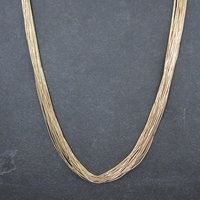 Vintage 30 Strand Liquid Gold Heishi Necklace Native American Gold Filled