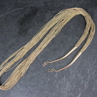 Vintage 30 Strand Liquid Gold Heishi Necklace Native American Gold Filled