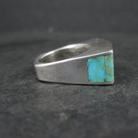 Vintage Southwestern Sterling Turquoise Spiny Oyster Inlay Ring Size 7