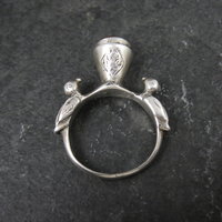 Vintage Carnelian Bird Ring Size 7 Unique Sterling Silver Jewelry