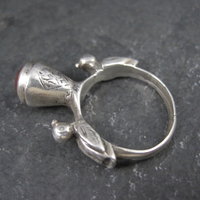 Vintage Carnelian Bird Ring Size 7 Unique Sterling Silver Jewelry