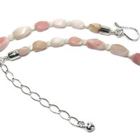 Pink Opal Mother of Pearl Necklace Pendant Jewelry Set