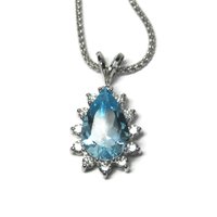 Vintage 14K Topaz Diamond Necklace
