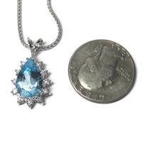 Vintage 14K Topaz Diamond Necklace