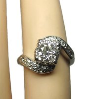 Antique Platinum .69 Carat Diamond Pinky Ring Size 2.5