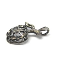 Vintage Sterling Diamond Cut Filigree Apple Pendant