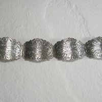 Ornate Vintage Mexican Sterling Panel Bracelet 7 Inches Ruiz