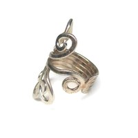 Vintage 80s Modernist Sterling Swirl Ring Size 5.5