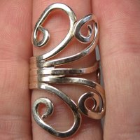 Vintage 80s Modernist Sterling Swirl Ring Size 5.5