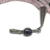 Vintage Sterling Navajo Pink Opal Sugilite Necklace Leonard Platero