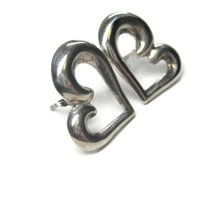 Vintage Sterling Heart Earrings