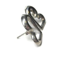 Vintage Sterling Heart Earrings