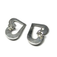 Vintage Sterling Heart Earrings
