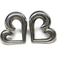 Vintage Sterling Heart Earrings