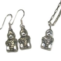 Vintage Sterling Navajo Storyteller Bracelet Ring Earrings Pendant Jewelry Set