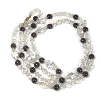 Vintage 14K Garnet Crystal Necklace 33 Inches