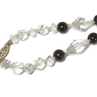 Vintage 14K Garnet Crystal Necklace 33 Inches
