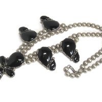 Huge Vintage Southwestern Sterling Onyx Necklace