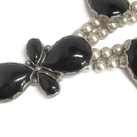 Huge Vintage Southwestern Sterling Onyx Necklace
