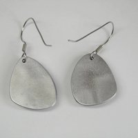 Estate Sterling Black and Turquoise Ceramic Earrings