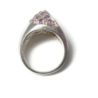Vintage Sterling Amethyst Crescent Moon Ring Size 6