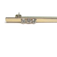 Estate Krementz 14K Faux Diamond Bar Brooch
