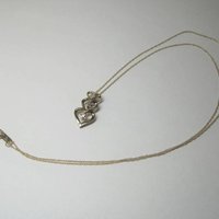 Dainty Vintage 10K Diamond Heart Pendant Necklace