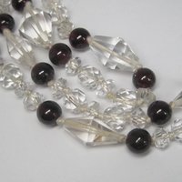 Vintage 14K Garnet Crystal Necklace 33 Inches