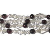 Vintage 14K Garnet Crystal Necklace 33 Inches