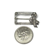 Antique Sterling Paste Diamond Bow Brooch