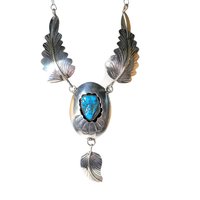 Vintage Navajo Shadowbox Feather Necklace Arnold Maloney